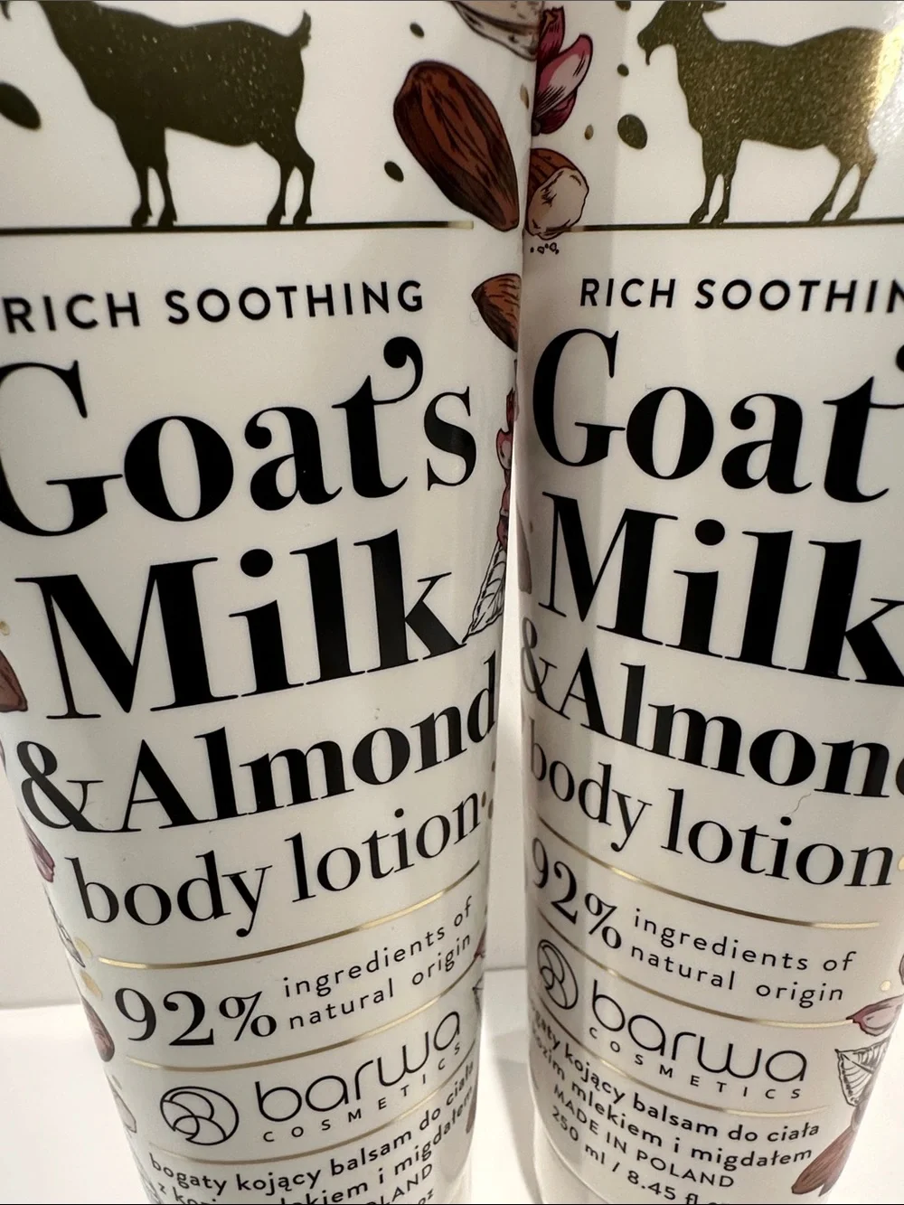 BARWA GOAT’s Milk & Almond Rich and soothing Body Lotion (2) Set.